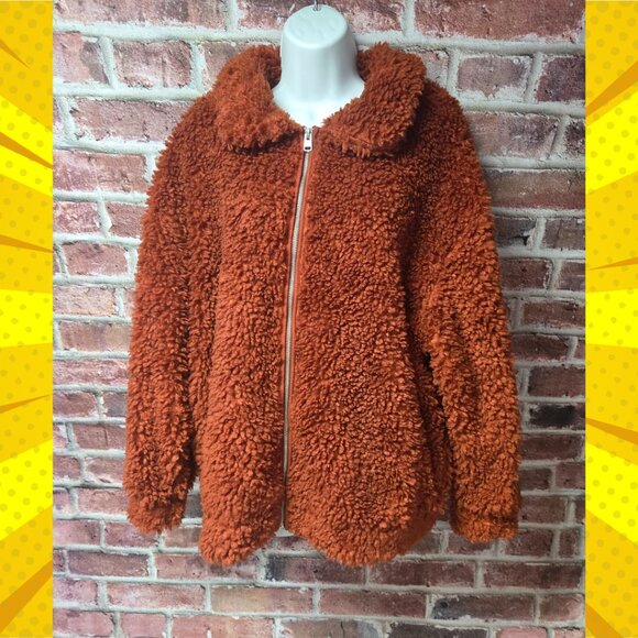 Women's EXPRESS Full Zip Sherpa Teddy Jacket XS/Small - Picture 1 of 7